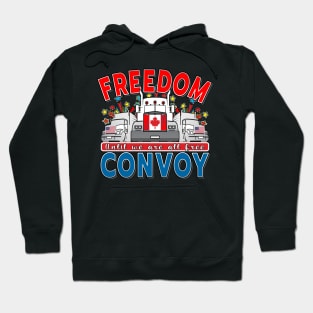 FREEDOM CONVOY 2022 UNTIL WE ARE ALL FREE LETTERS RED AND BLUE Hoodie